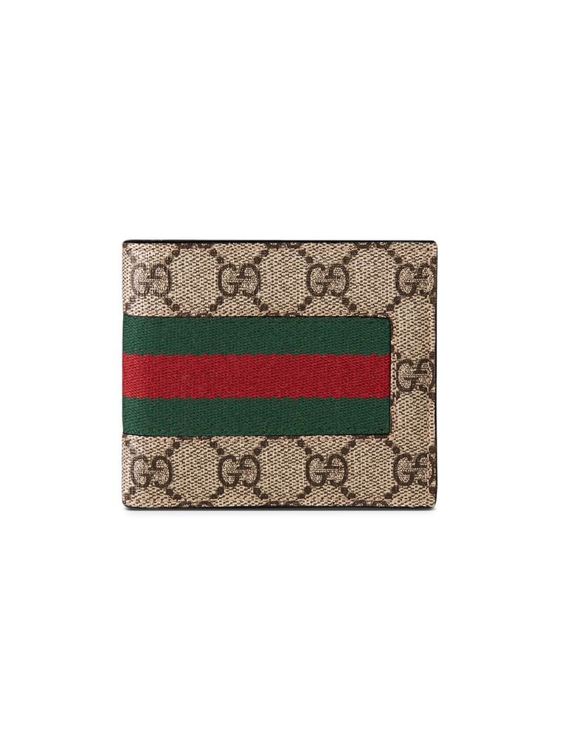 Gucci - Web GG Supreme wallet - men - Leather/Canvas - One Size - NEUTRALS