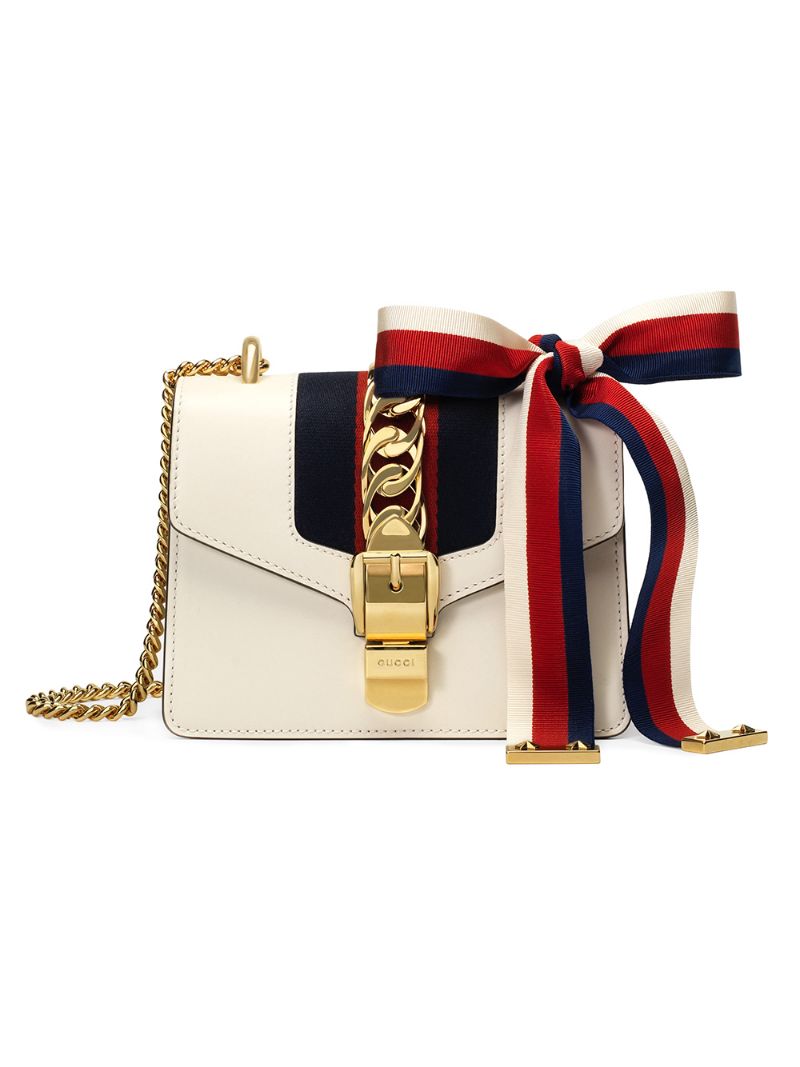 Gucci - Sylvie leather mini chain bag - women - Microfibre/Nylon/Leather/metal - One Size - NEUTRALS