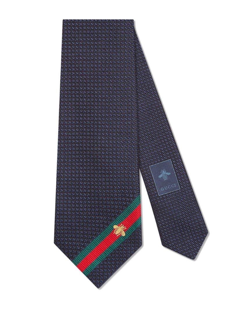 Gucci - Bee Web tie - men - Silk - One Size - Blue
