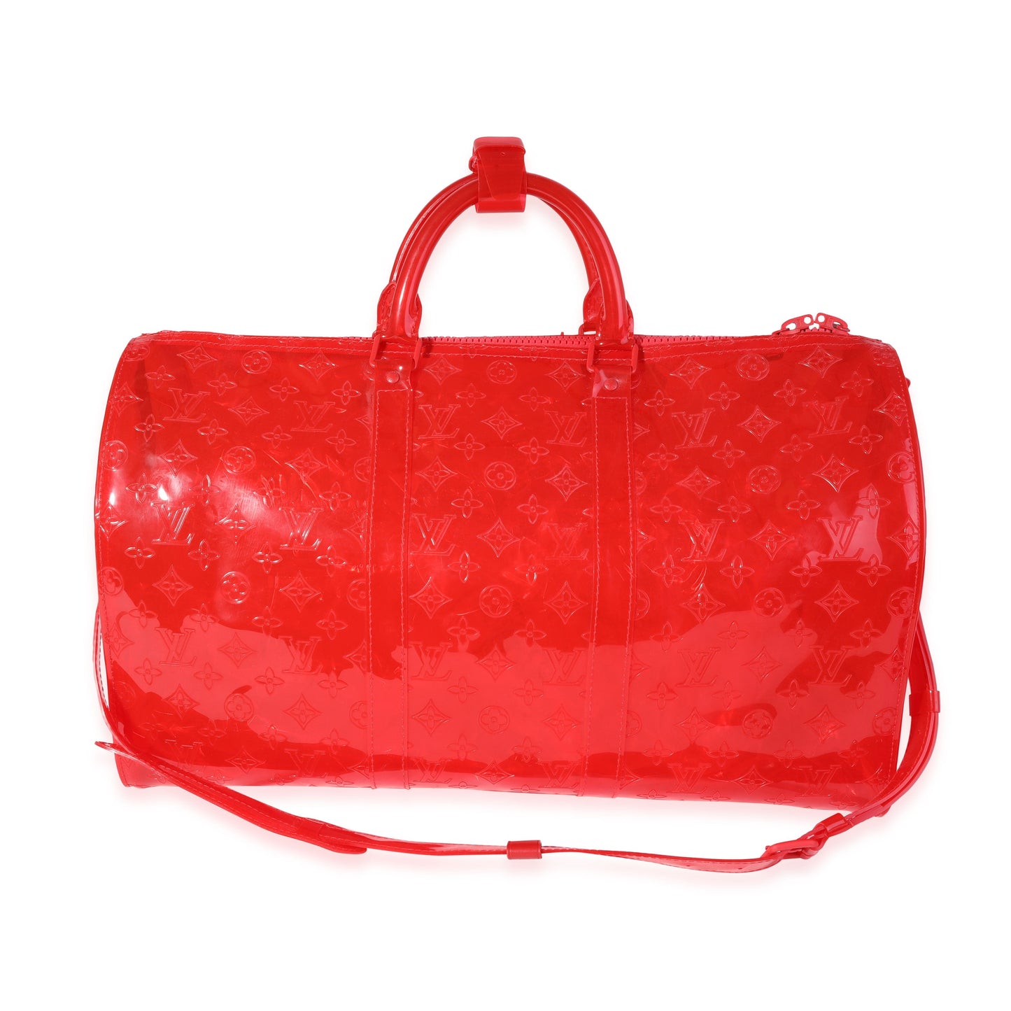 Louis Vuitton x Virgil Abloh PVCKeepall Bandouliére Monogram Red Handbag