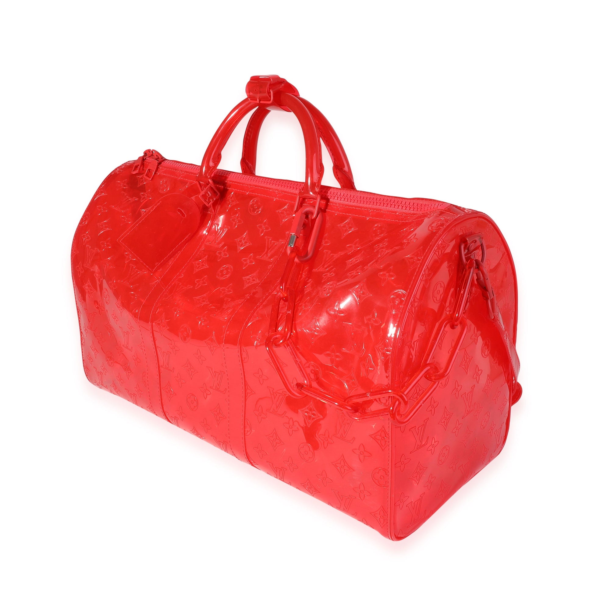 Louis Vuitton x Virgil Abloh PVCKeepall Bandouliére Monogram Red Handbag