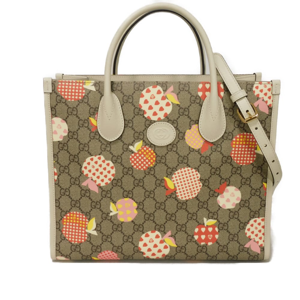 Gucci Les Pommes Supreme Tote Bag Canvas