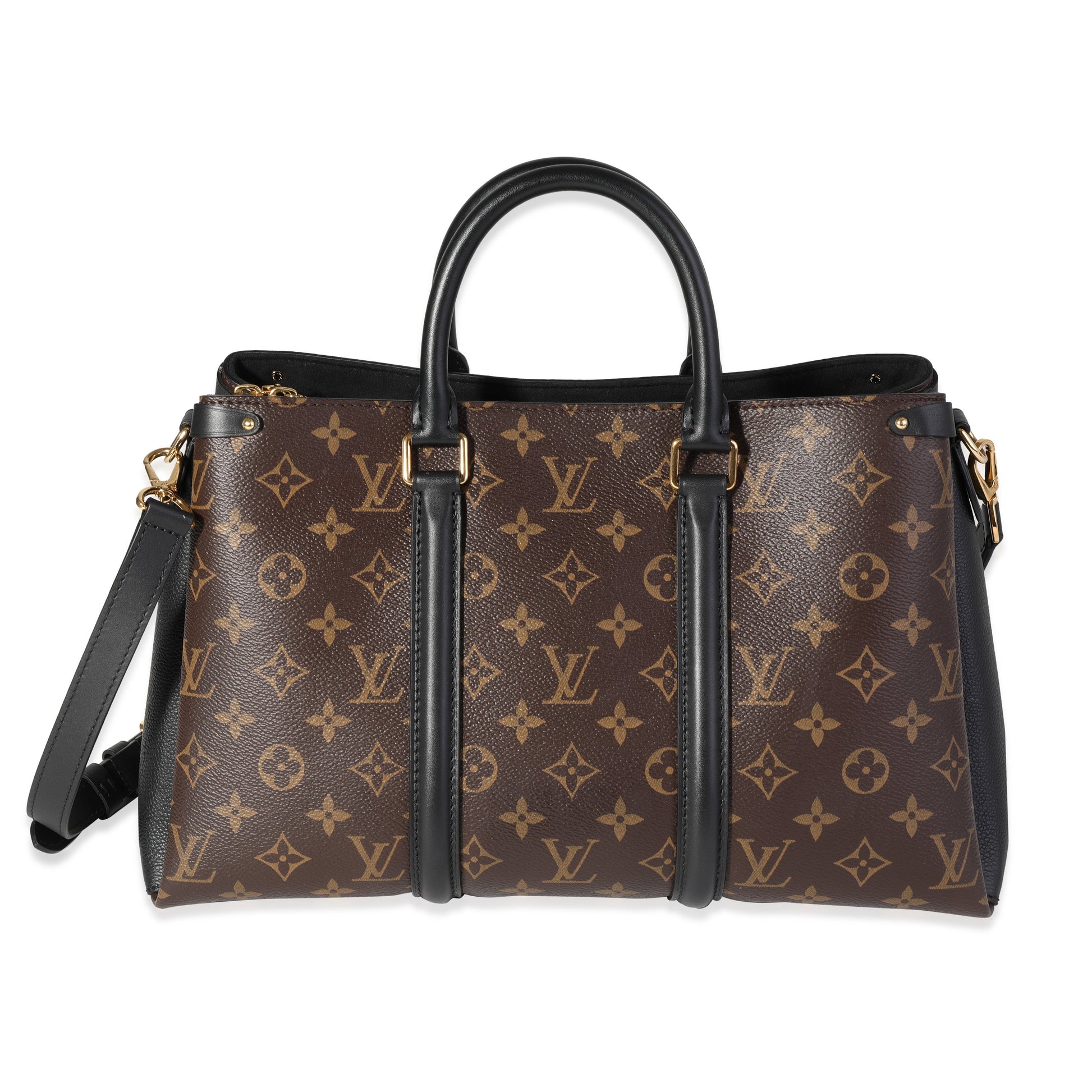 Louis Vuitton & Soufflot MM Monogram Leather Canvas Black Handbag