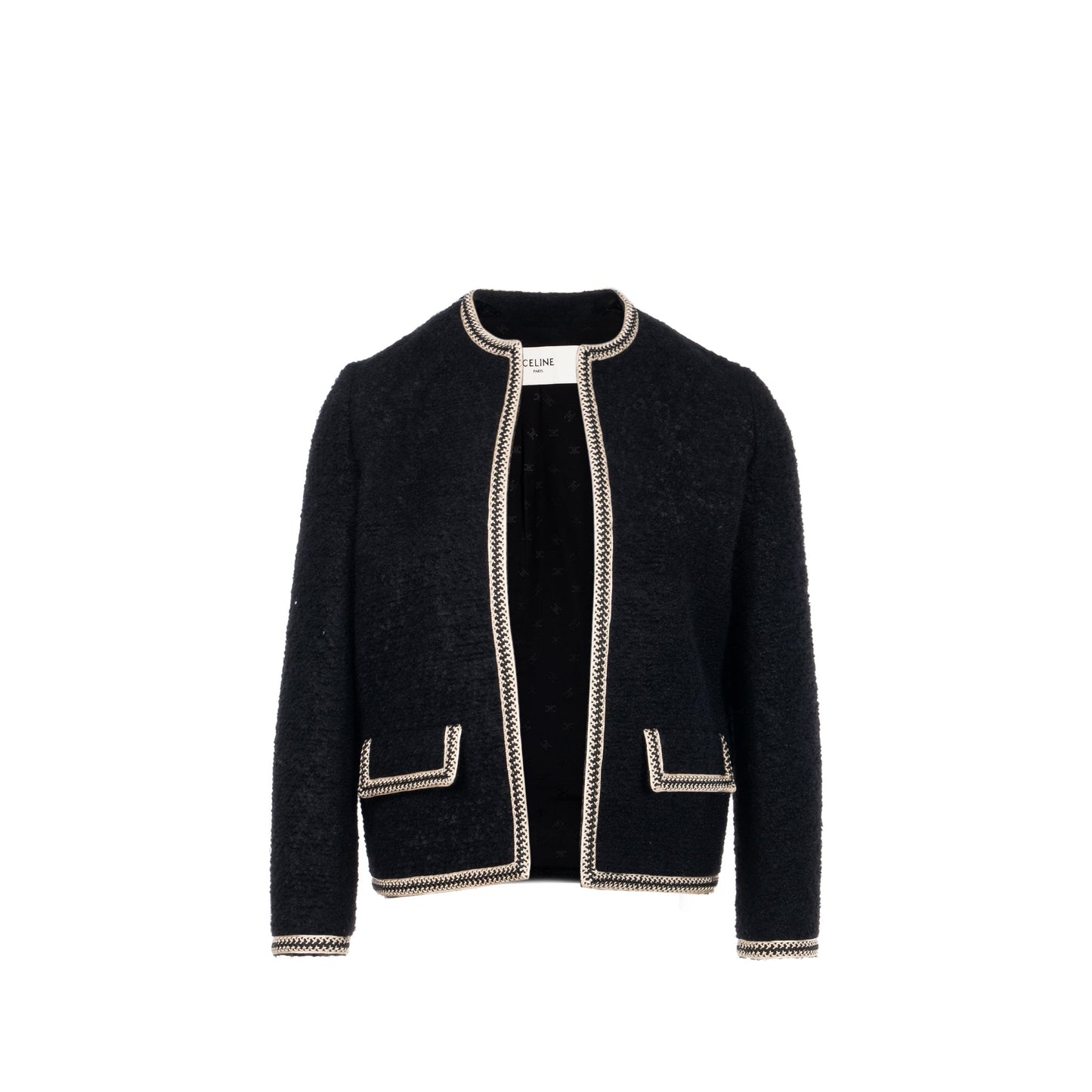 Celine Size Blazer Laine Mohair Handbag Black Travel Bag
