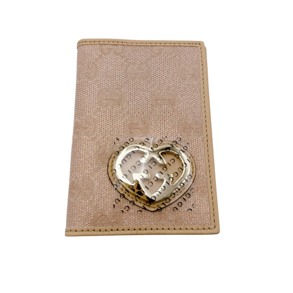 Gucci name holder name holder WG Canvas Beige Wallet Case