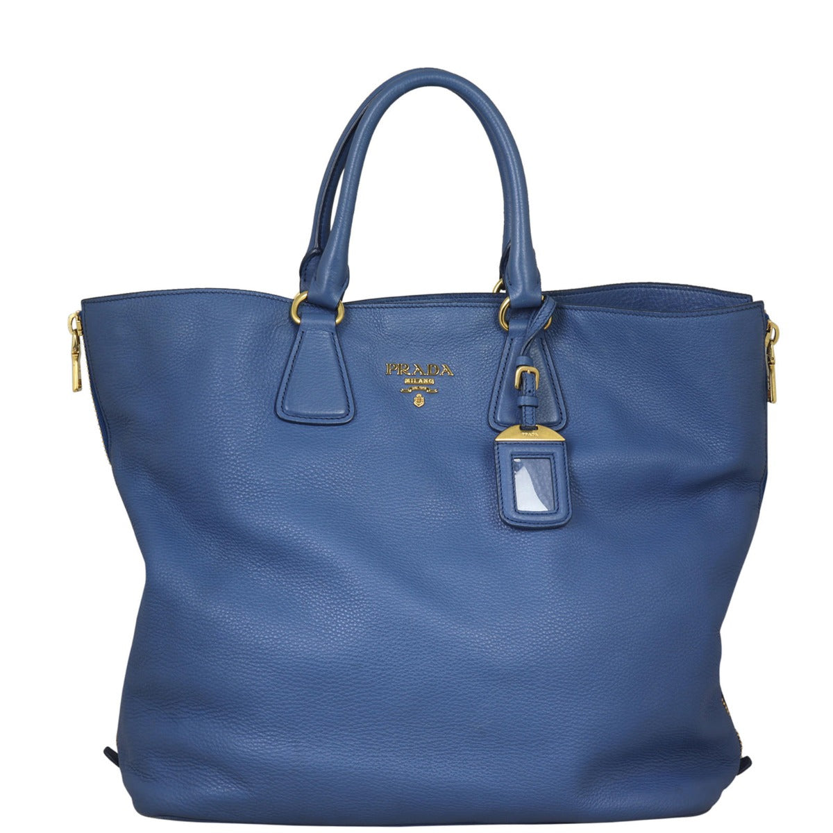 Prada Vitello Daino Expandable Shopper Tote Handbag Large Tote Bag