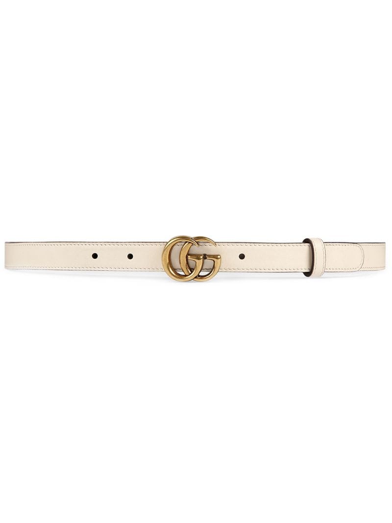Gucci - Leather belt with Double G buckle - women - Leather/metal - 75, 85, 90, 80, 95, 70 - NEUTRALS