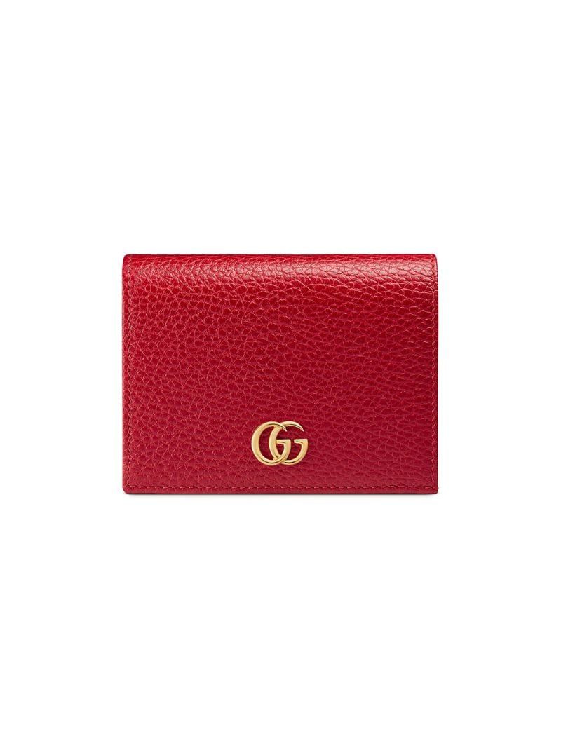 Gucci - Leather card case - women - Leather/metal - One Size - Red