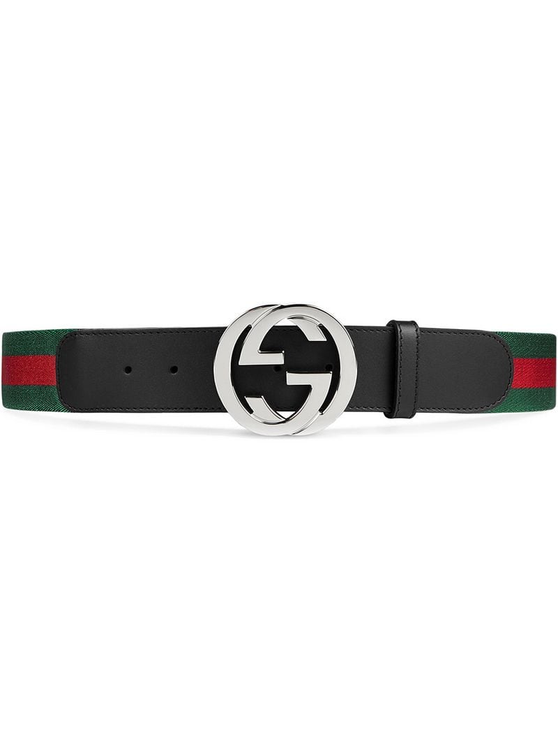 Gucci - Web belt with G buckle - unisex - Leather/Nylon/metal - 85, 90, 95, 100, 80, 105, 115, 110 - Black