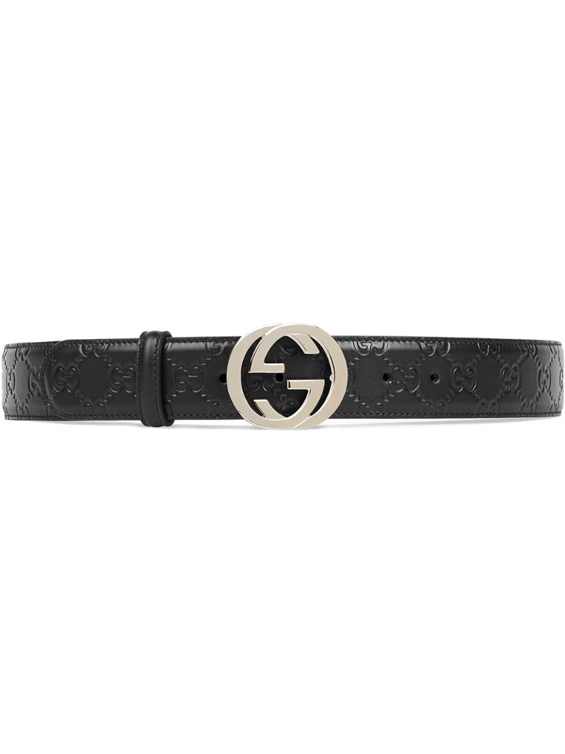Gucci - Gucci Signature leather belt - women - metal/Leather - 75, 85, 90, 80, 95, 70, 100 - Black