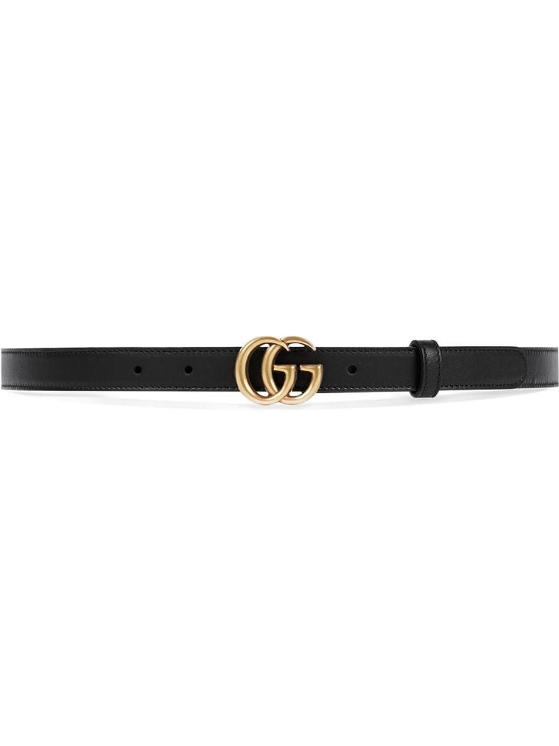 Gucci - Leather belt with double G buckle - women - Leather/metal - 75, 85, 90, 105, 80, 95, 70, 110, 65, 100 - Black