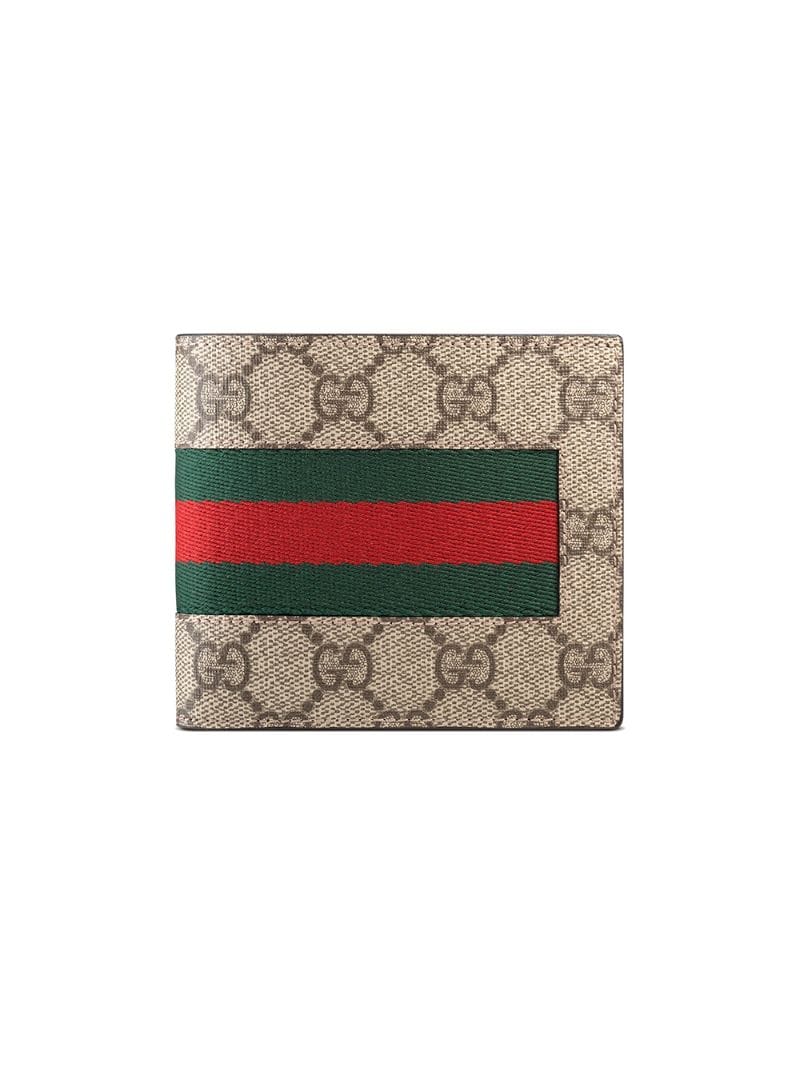 Gucci - Web GG Supreme coin wallet - men - Canvas/Nylon/Leather - One Size - NEUTRALS