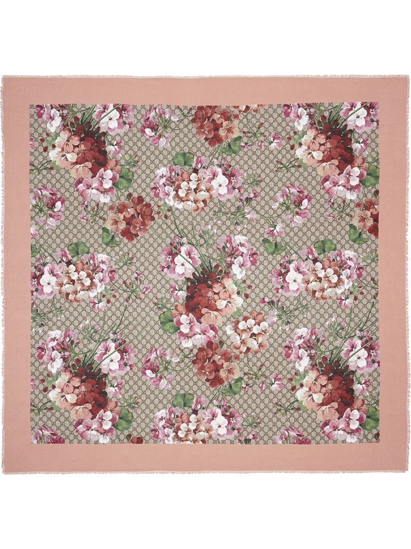 Gucci - Modal silk Blooms print shawl - women - Modal/Silk - One Size - PINK