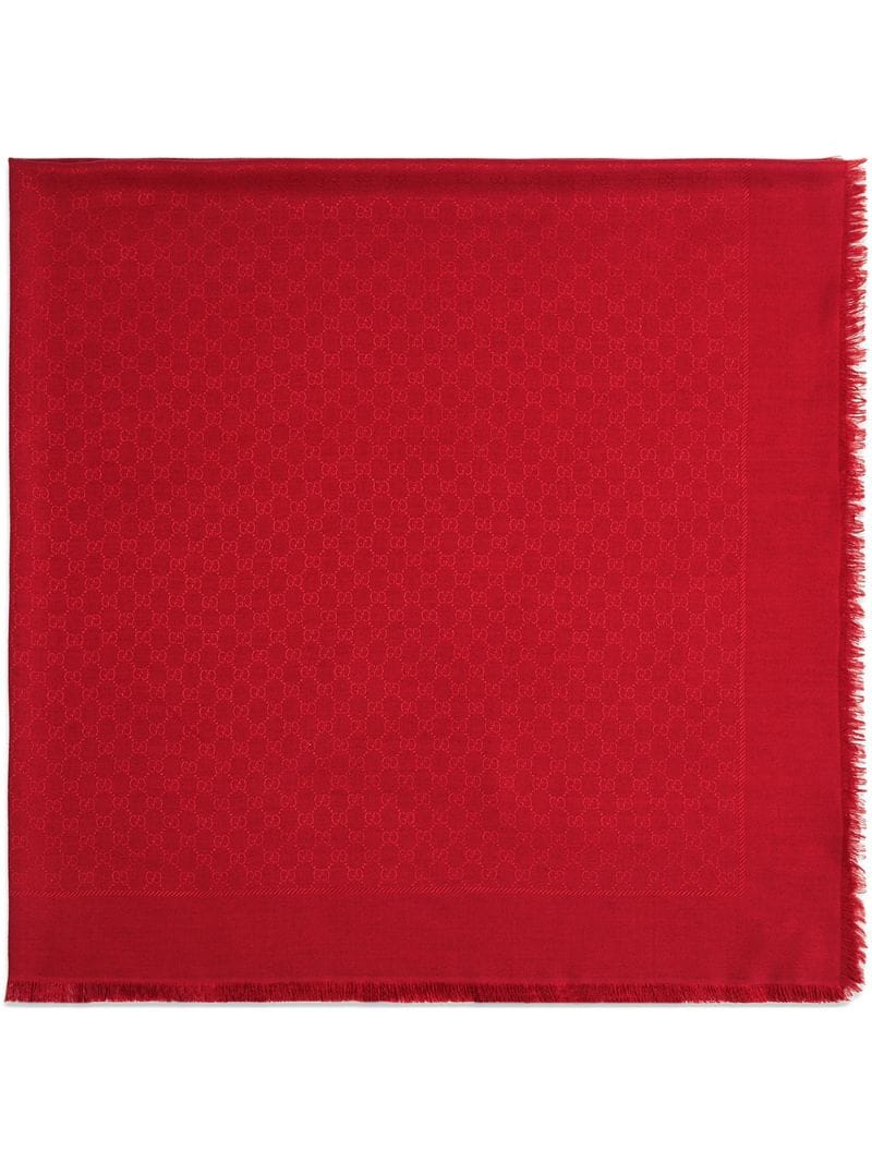 Gucci - Silk wool GG jacquard shawl - women - Silk/Wool - One Size - Red