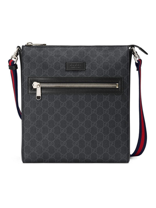Gucci - GG Supreme messenger bag - men - Leather/Canvas/Cotton - One Size - Black