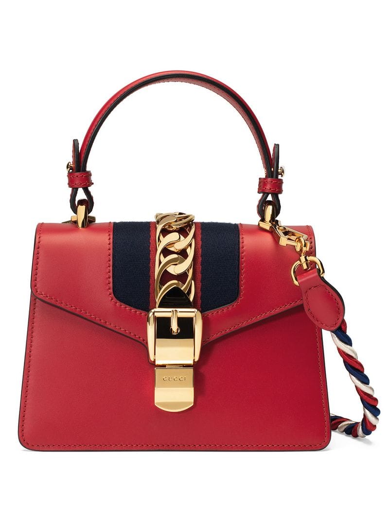 Gucci - Sylvie leather mini bag - women - Leather/Nylon/Suede/metal - One Size - Red