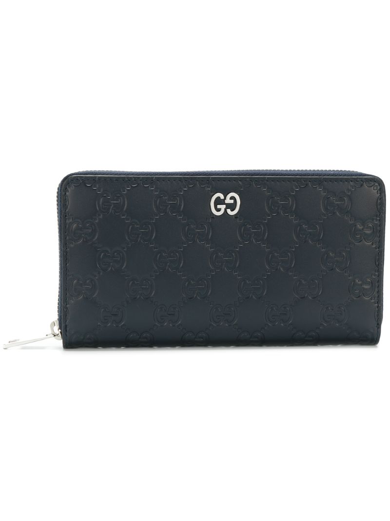Gucci - Signature zip around wallet - men - Leather - One Size - Black