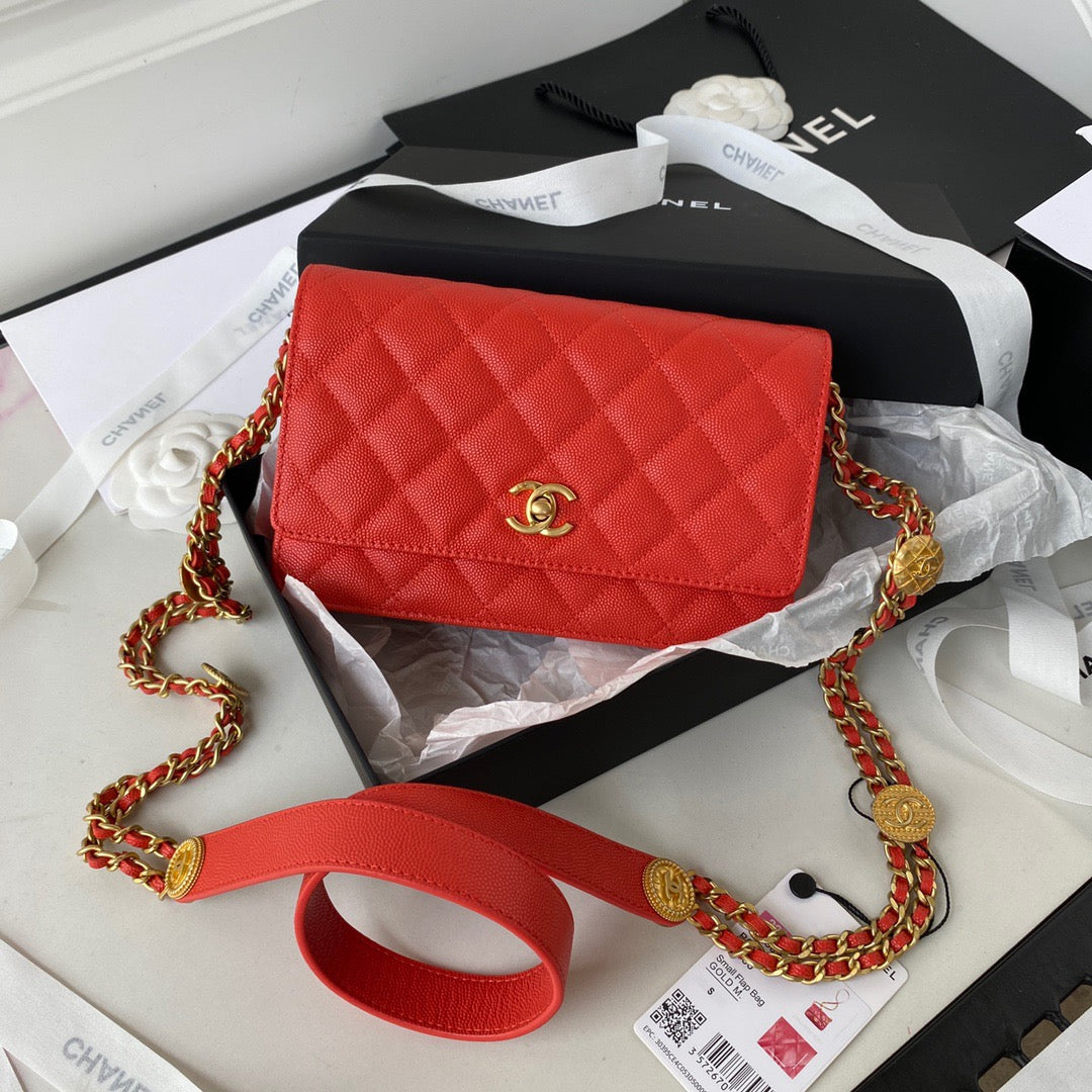 Chlsmall Top Qualityap Bag Hardware For Women Red Gold Shoulder Bag
