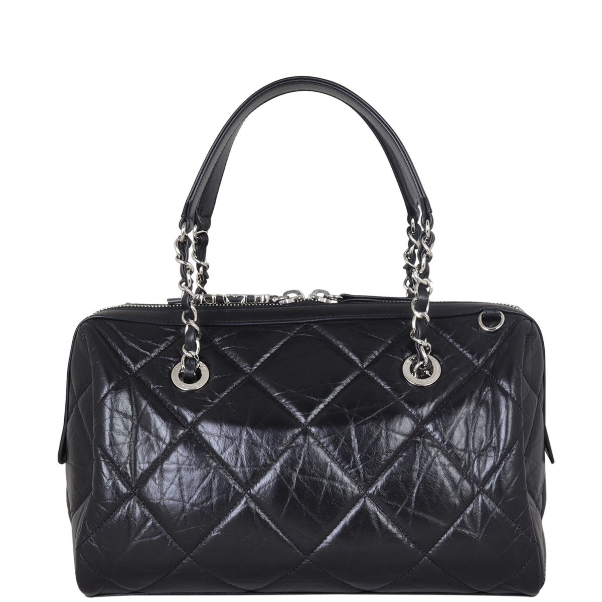 Chanel Calfskin Bowling Bag Small Handbag