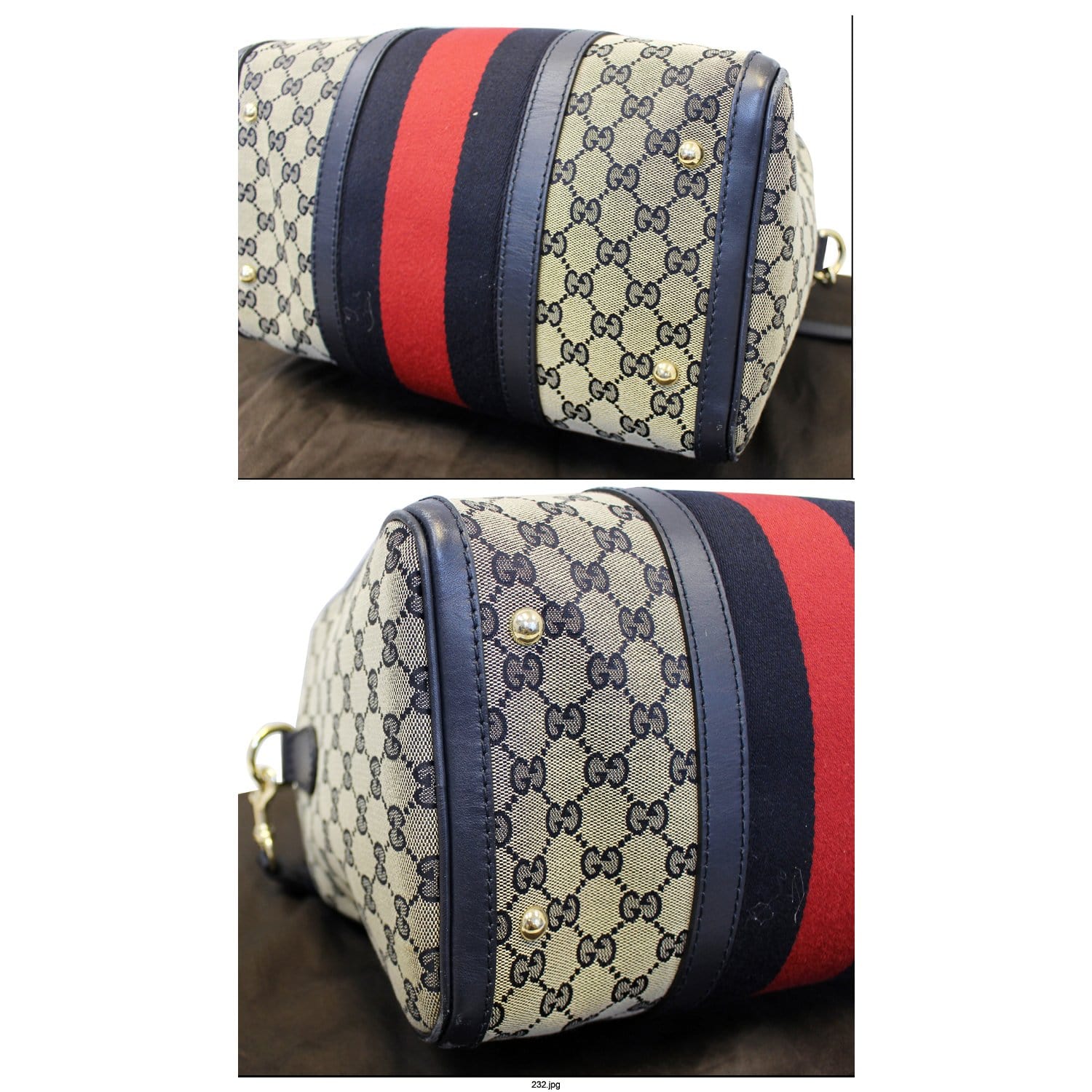 Gucci Web Original Boston Bag With Signature Web Medium Travel Bag