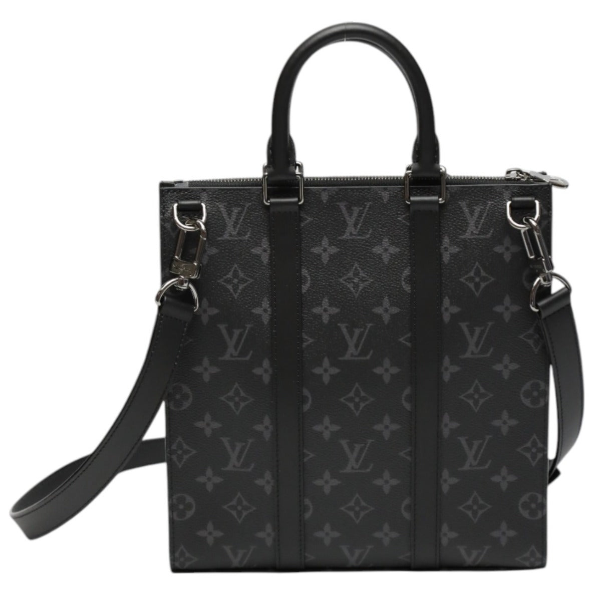 Louis Vuitton M46456 Eclipse Sac Plat Cloth Monogram Canvas Black Tote Bag