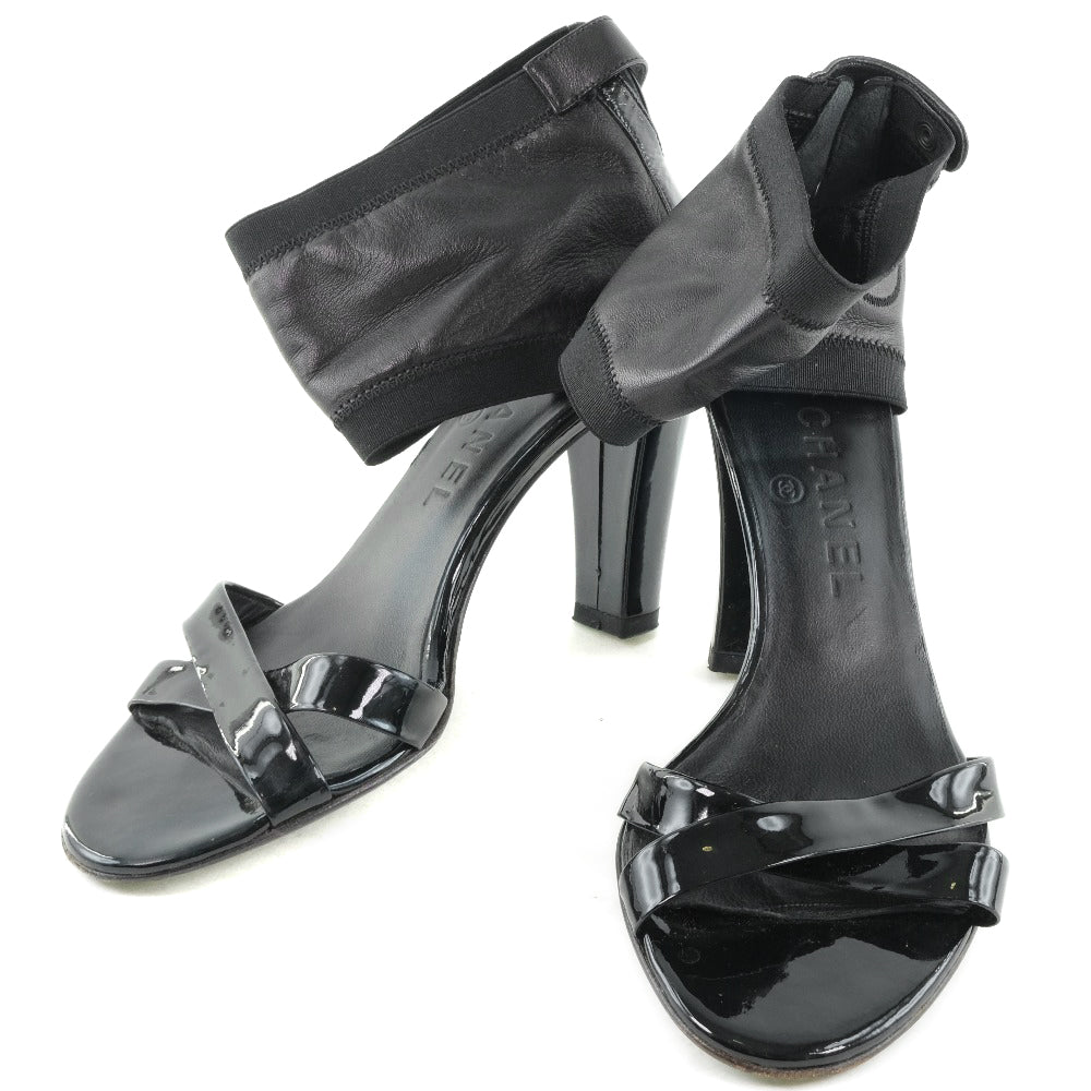 CHANEL pumps leather black COCO Mark Women 36 1/2C  