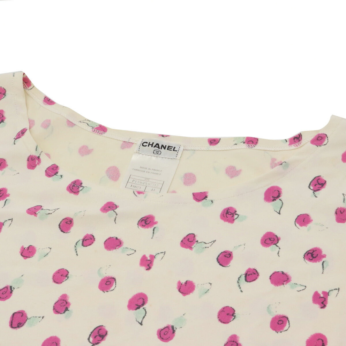 Chanel Nylon Spandex Rose Print Short Sleeve Top Handbag