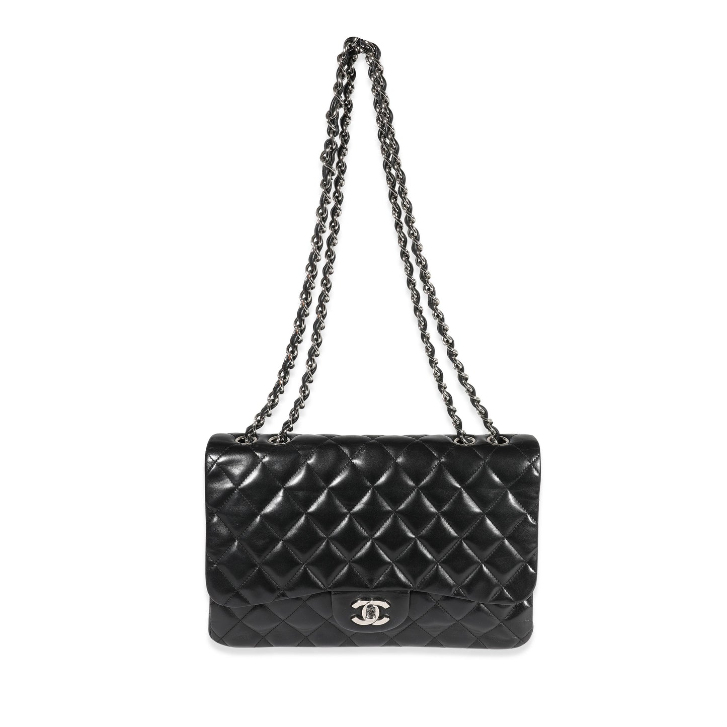 Chanel Black Quilted Lambskin Jumbo Classic Single New Bag