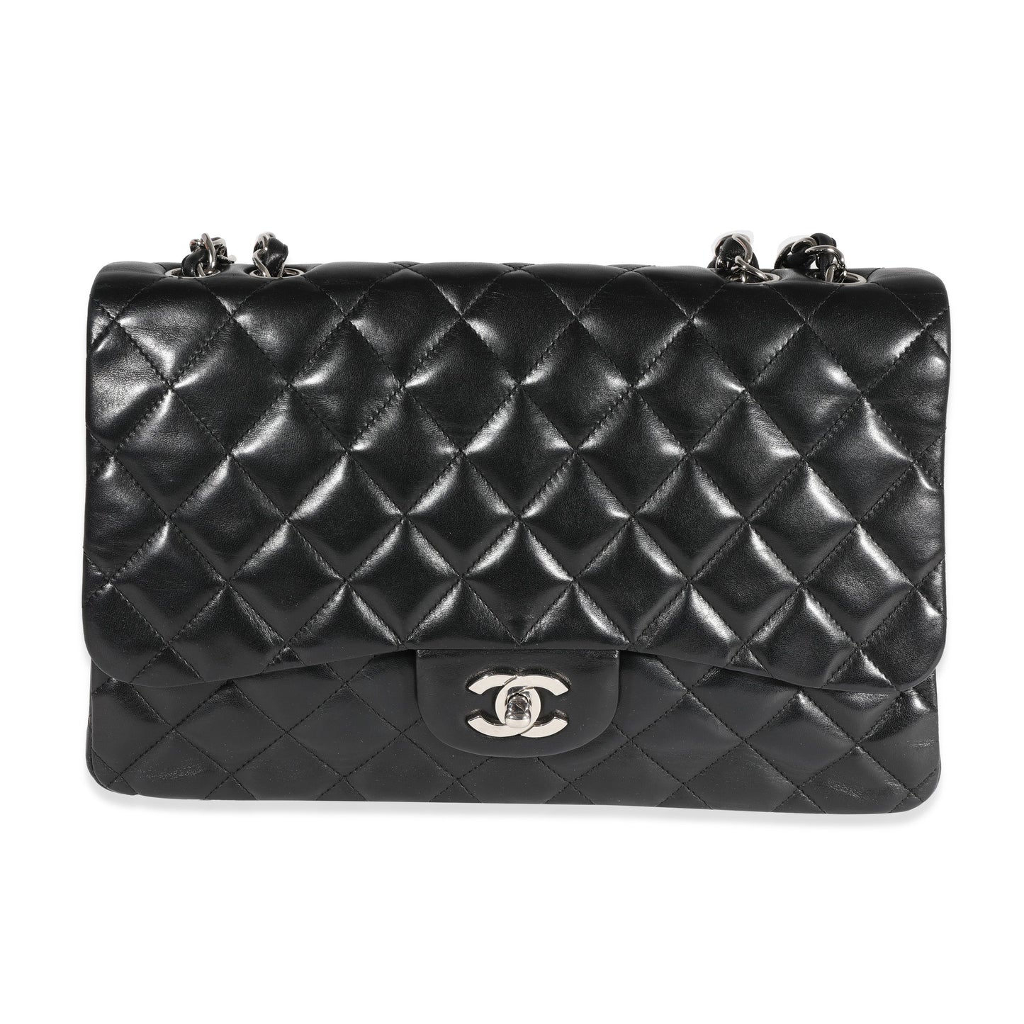 Chanel Black Quilted Lambskin Jumbo Classic Single New Bag