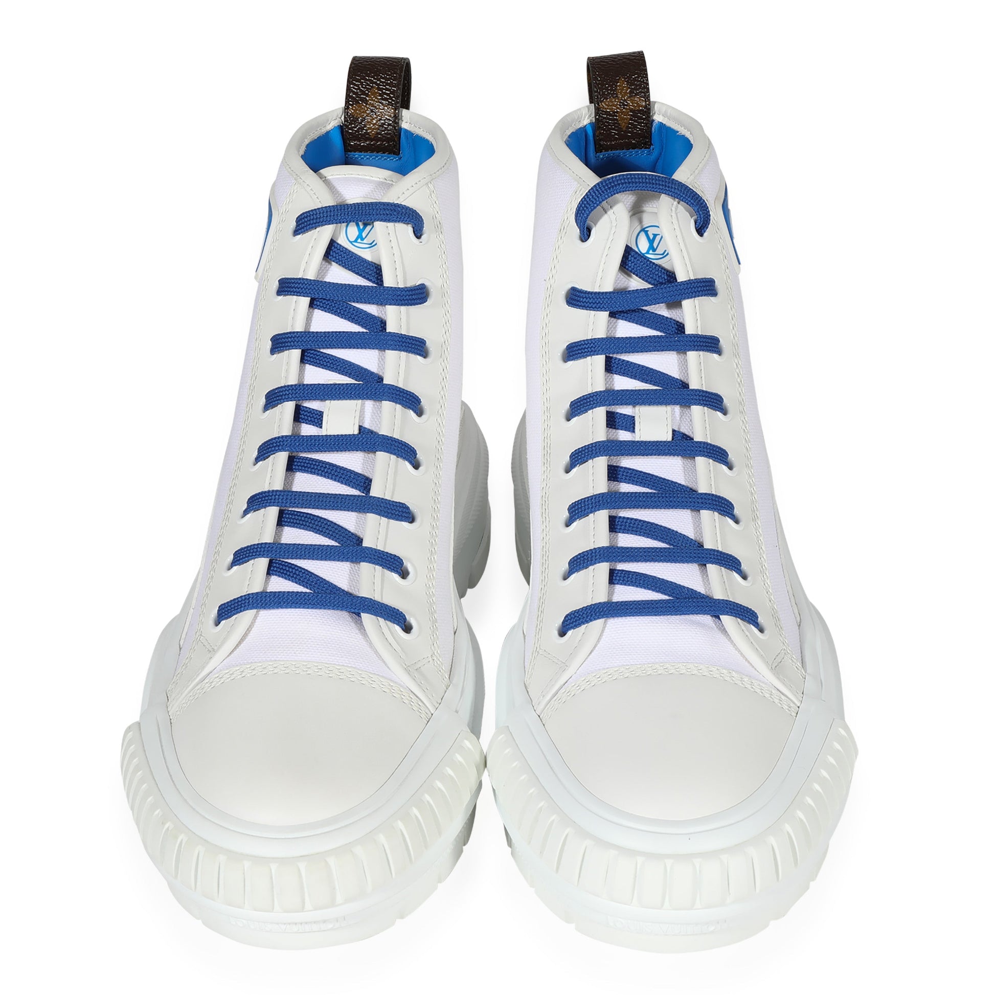 Louis Vuitton Squad Sneaker Boot White Blue Shoes