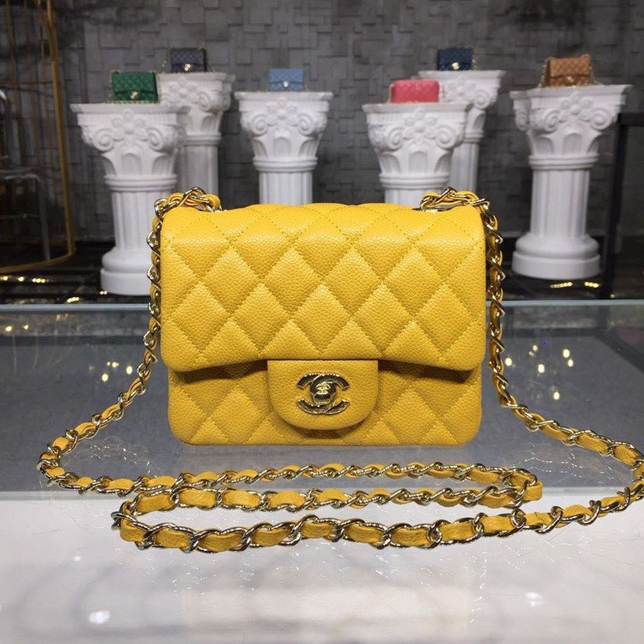 CHLMini Caviar Yellow , ’s Flap Crossbody Bag
