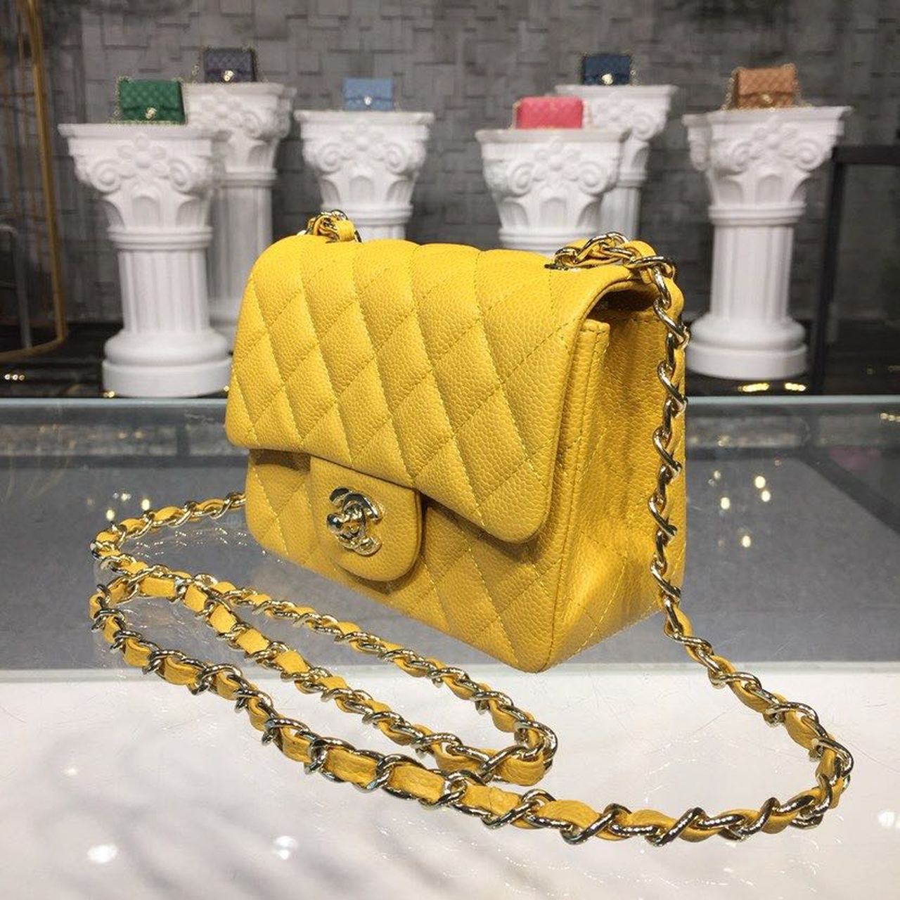 CHLMini Caviar Yellow , ’s Flap Crossbody Bag