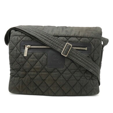 Chanel Coco Mark Shoulder Bag Canvas Denim