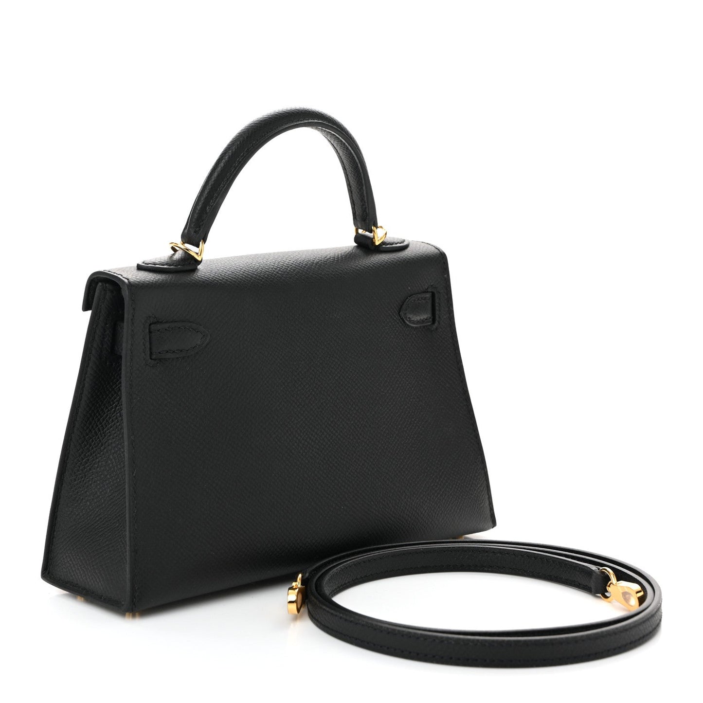 Hermes Epsom Kelly Sellier Handbag Black Mini Travel Bag 20 Black 1769924