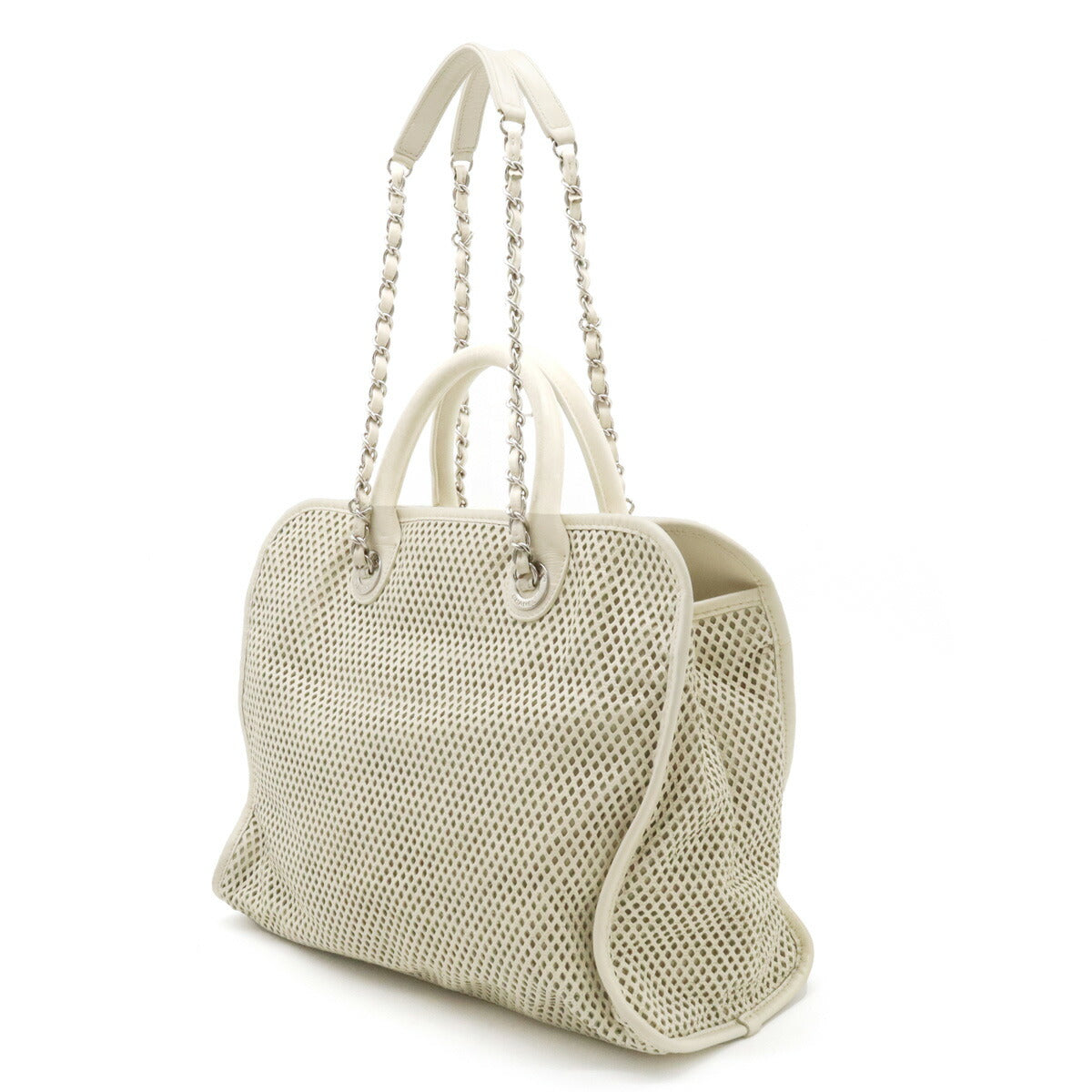 Chanel Leather Coco Mark Punching Mesh 2way Bag