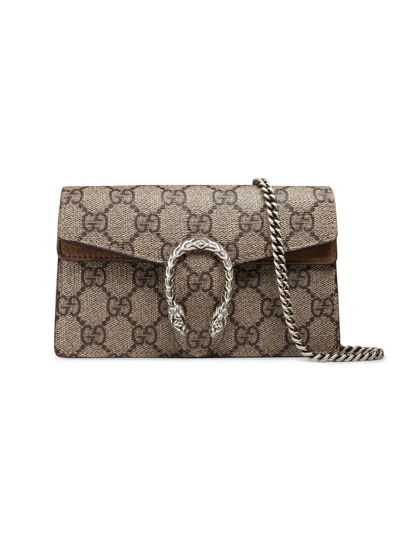 Gucci - Dionysus GG Supreme super mini bag - women - Suede/Canvas/metal - One Size - NEUTRALS
