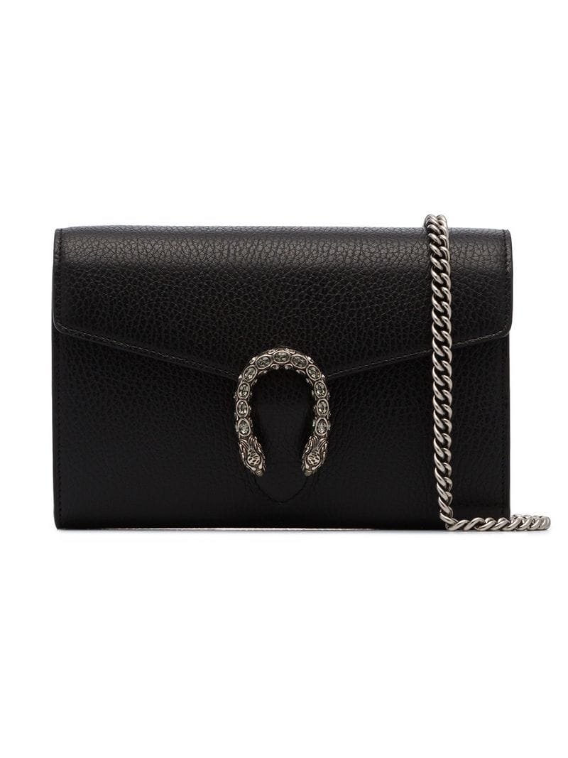 Gucci - Dionysus mini chain leather bag - women - Leather/metal - One Size - Black