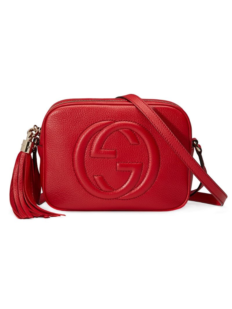 Gucci - Soho disco small leather shoulder bag - women - Leather/Cotton - One Size - Red
