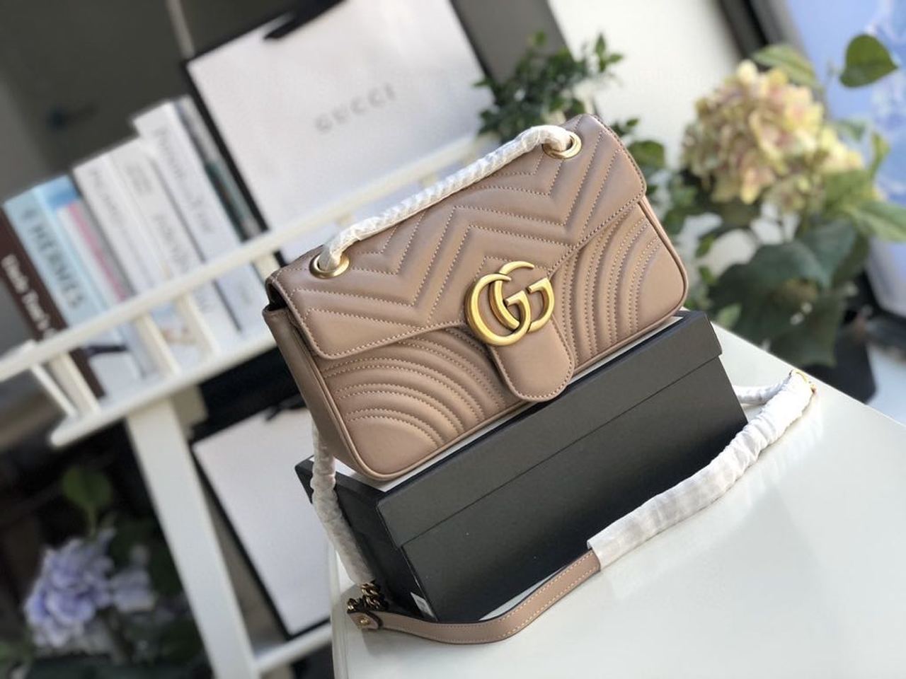 gg Marmont MatelassÃ© Dusty MatelassÃ© Pink Shoulder Bag