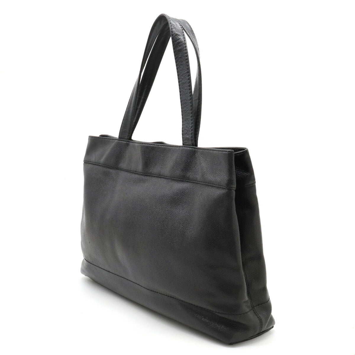 Chanel Caviar Skin Coco Mark 2WAY Tote Bag Black