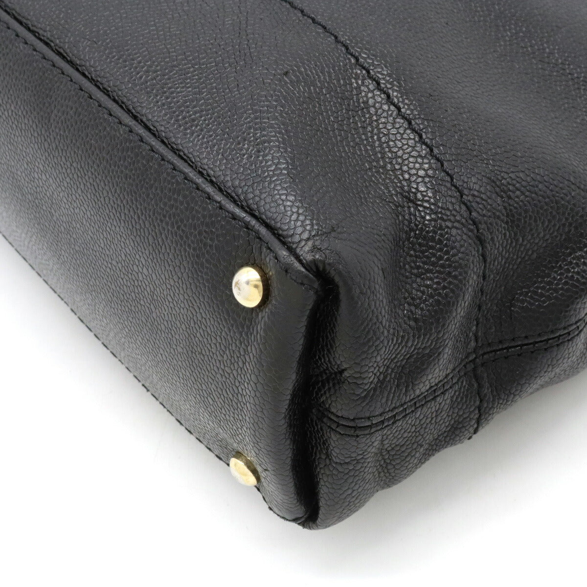 Chanel Caviar Skin Coco Mark 2WAY Tote Bag Black