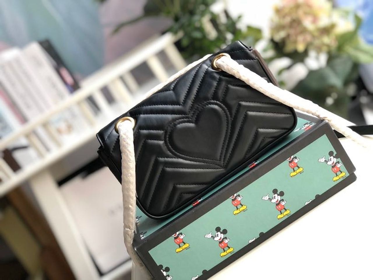 gg Marmont MatelassÃ© Chevron Black Mini Bag 3