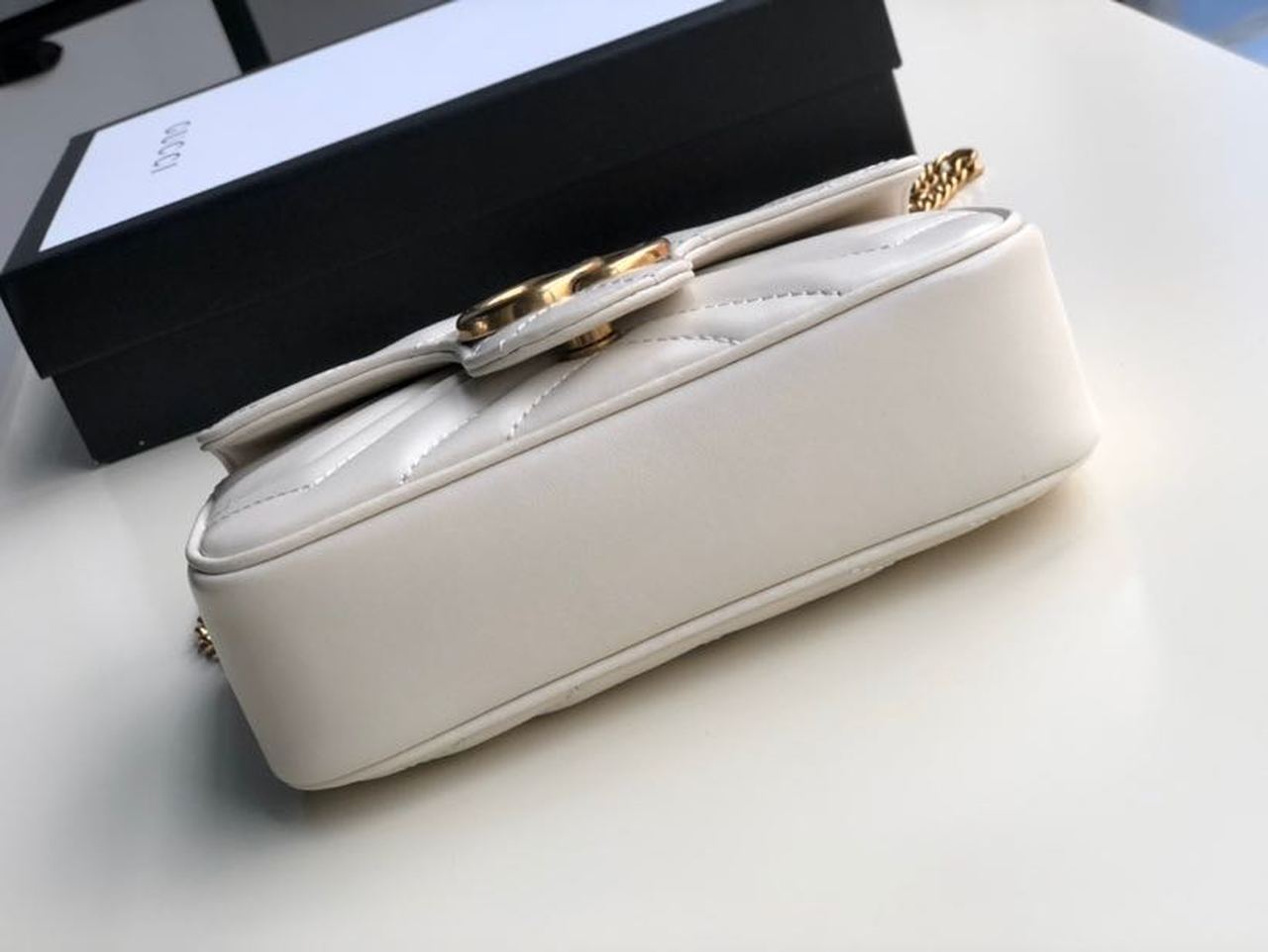 gg Marmont MatelassÃ© Super MatelassÃ© White Mini Bag