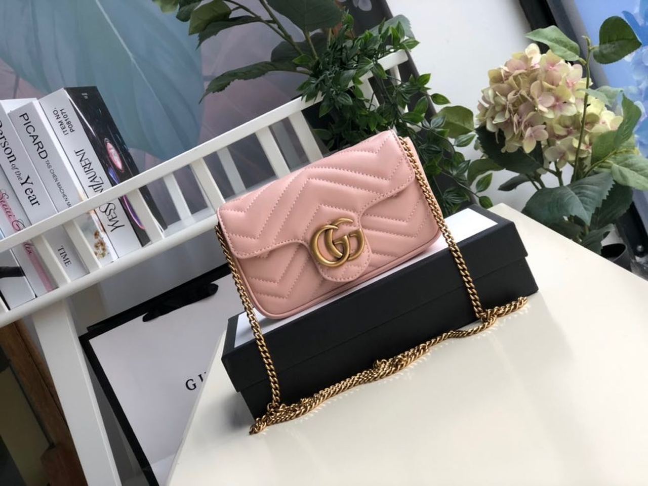 gg Marmont MatelassÃ© Super Dusty Pink Mini Bag