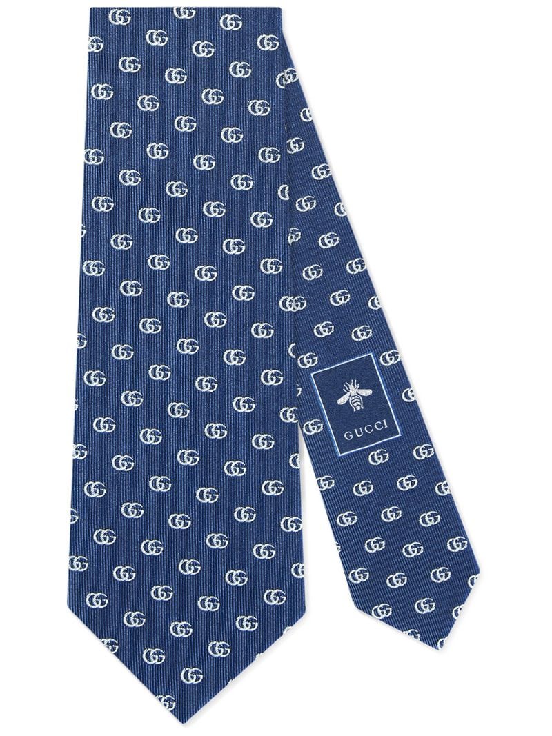 Gucci - Double G silk tie - men - Silk - One Size - Blue