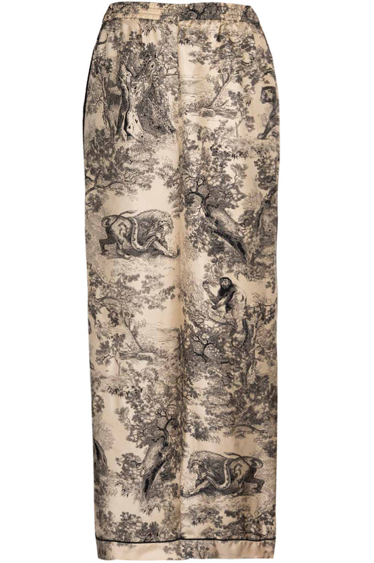 Dior Chez Moi Pants Toile de Jouy Motif Silk Beige Handbag