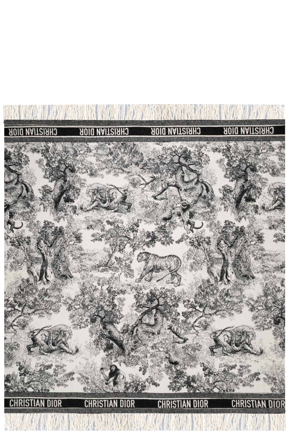 Dior Toile de Jouy Throw Blanket Wool & Black White Handbag