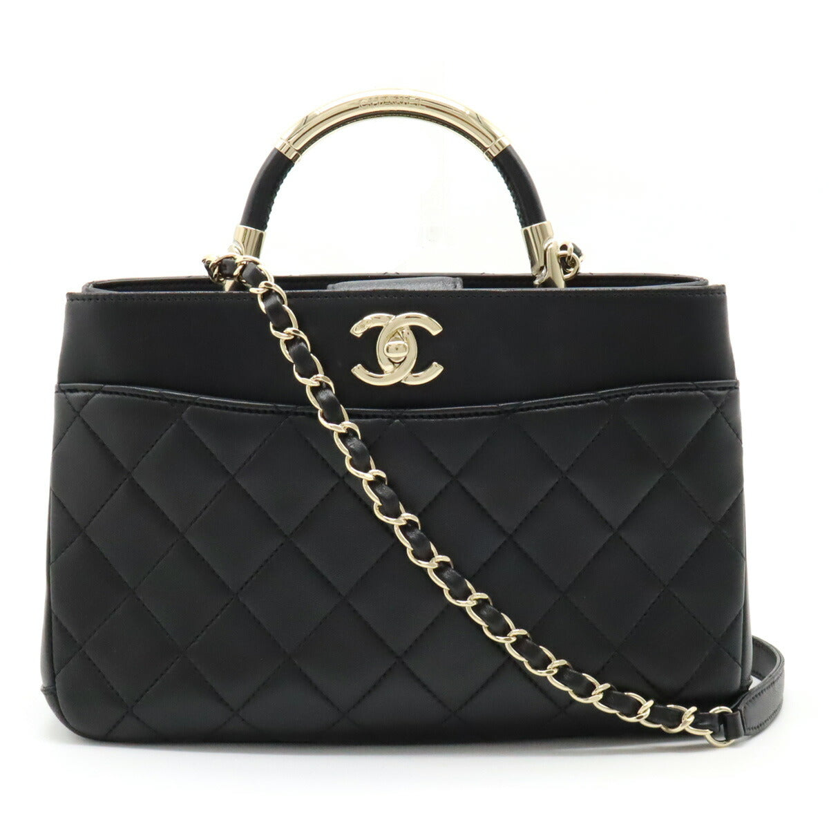 Chanel Leather Matelassé Coco Mark 2WAY Handbag