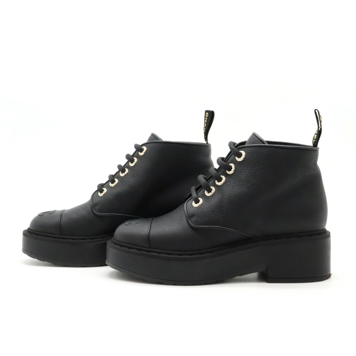 Chanel Leather Pearl Short Boots G36416