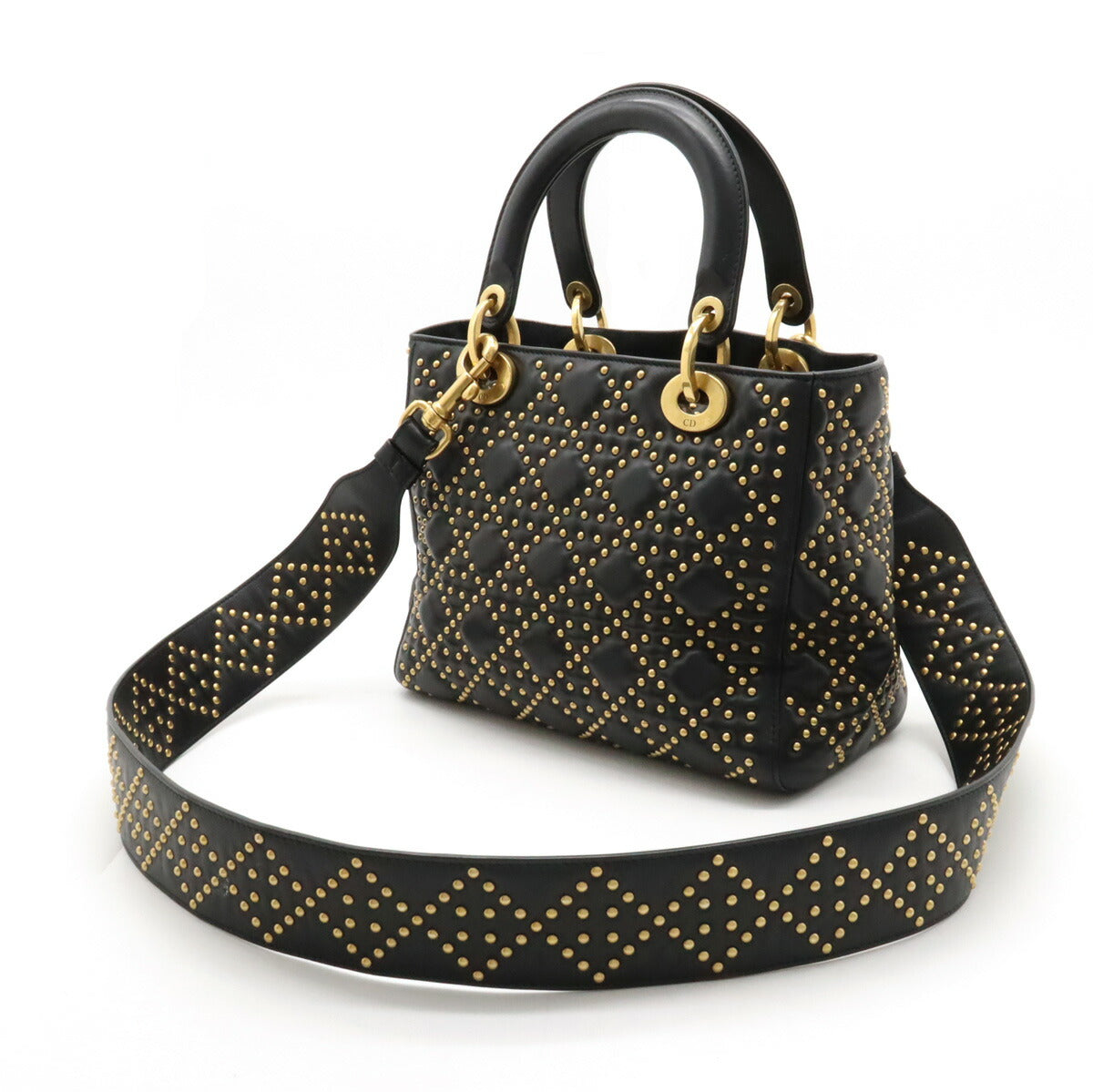 Dior Christian Lady 2Way Handbag Leather Travel Bag